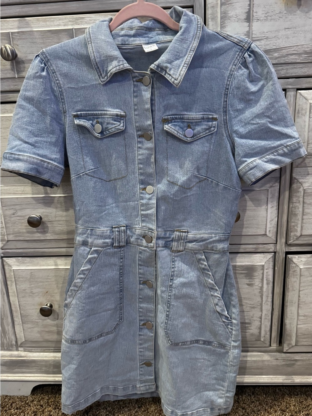 Tinseltown Light Blue Denim Dress.